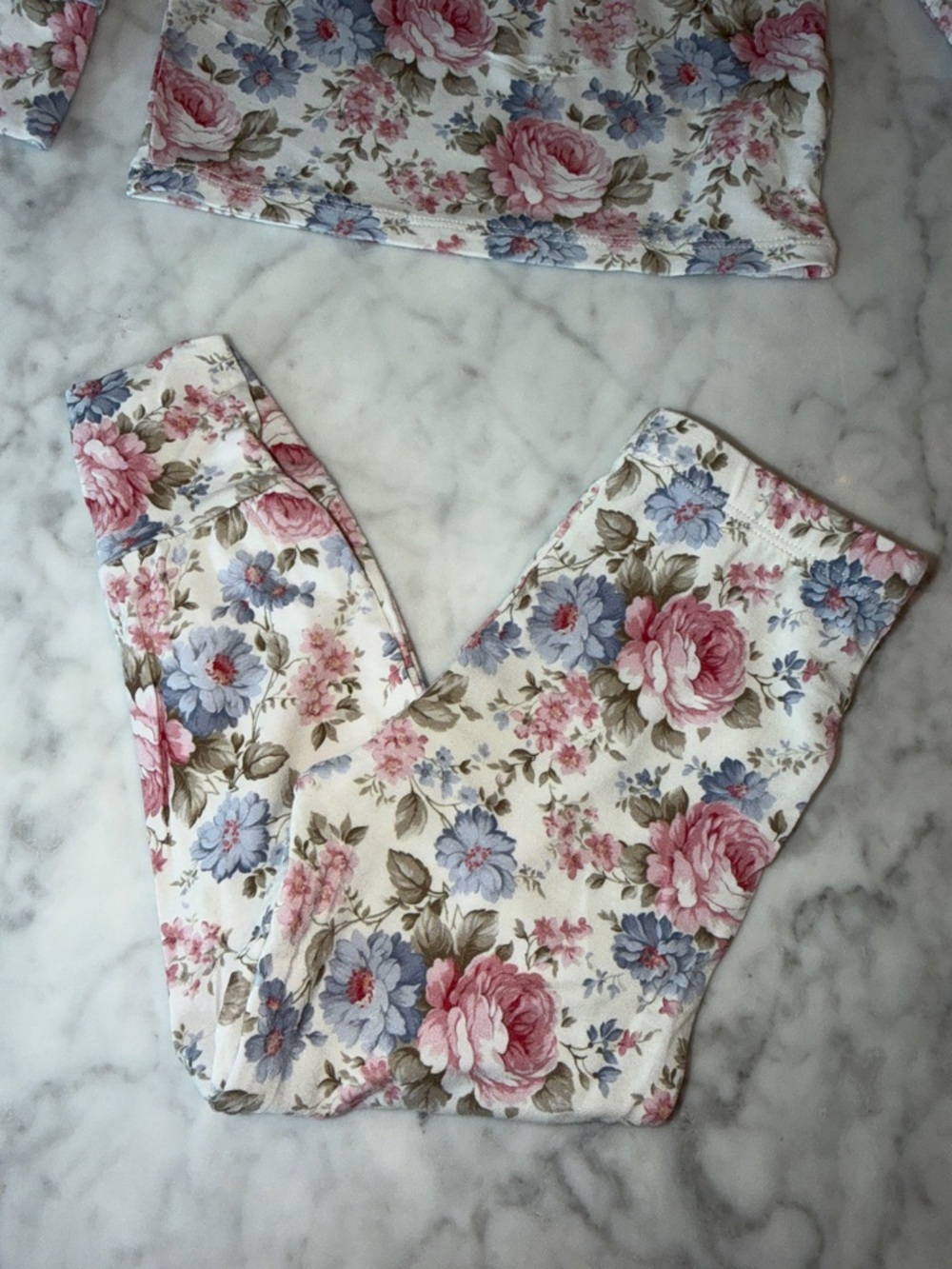 Posh Peanut Floral Print Long Sleeve Top and Pants in Pink, Blue, Cream 3/4Y - Picture 6 of 6